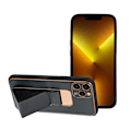 Miniatyrbild 1 av 2: Forcell iPhone 14 Pro Skal Läder Kickstand Svart Svart