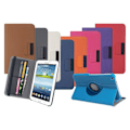Miniatyrbillede 4 af 4: Denim Rotating Armor Case til Samsung Galaxy Tab 3 7.0 (rød) Red