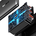 Miniatyrbild 7 av 11: Baseus GaN Väggladdare 2x USB-C Till USB-A 65W Cube Pro - Svart Svart