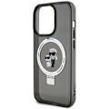 Miniatyrbild 9 av 11: KARL LAGERFELD iPhone 15 Plus Mobilskal MagSafe Ringställ - Svart Svart