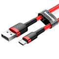 Miniatyrbild 3 av 5: Baseus Cafule USB-C till USB-A kabel QC 3.0 2A 2m Röd Röd