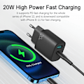 Miniatyrbild 3 av 4: SiGN Snabbladdare USB & USB-C, 3.5A, 20W - Svart
