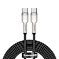 Miniatyrbild 1 av 11: Baseus USB-C till USB-C kabel Cafule Series Metal 100W 5A 1m Svart