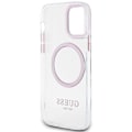 Miniatyrbild 7 av 8: Guess iPhone 12 Pro/12 Mobilskal Magsafe Metall Outline - Rosa
