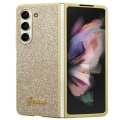 Miniatyrbild 1 av 7: Guess Galaxy Z Fold 5 Mobilskal Läder 4G Triangle Strass - Guld