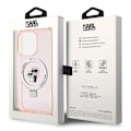 Miniatyrbild 8 av 8: KARL LAGERFELD iPhone 15 Pro Mobilskal MagSafe Ringställ - Rosa