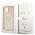 Miniatyrbild 8 av 8: Guess iPhone 14 Plus Mobilskal MagSafe Glitter Guld - Rosa