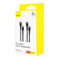 Miniatyrbild 9 av 10: Baseus USB-C till USB-A kabel Cafule 100W 1m 2 st