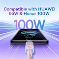 Miniatyrbild 3 av 4: Baseus USB-C till USB-A kabel 2m 100W - Rosa