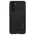 Miniatyrbild 3 av 11: Spigen Rugged Armor Skal Galaxy S21 FE - Matte Svart Svart