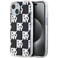 Miniatyrbild 1 av 8: DKNY iPhone 15/14 Plus Mobilskal IML Checkered Mono Pattern Svart