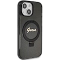 Miniatyrbild 4 av 8: Guess iPhone 15/14 Plus Mobilskal Magsafe Ringställ Script Glitter - Svart Svart