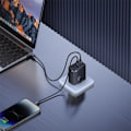 Miniatyrbild 9 av 11: Baseus GaN Väggladdare 2x USB-C Till USB-A 65W Cube Pro - Svart Svart
