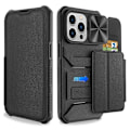 Miniatyrbild 2 av 10: iPhone 14 Pro Max Plånboksfodral PU Läder Shockproof  - Svart Svart