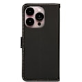 Miniatyrbild 3 av 8: KHAZNEH iPhone 14 Pro Max Plånboksfodral RFID Äkta Läder - Svart Svart