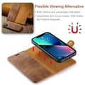 Miniatyrbillede 8 af 8: DG.MING iPhone 14 Plus Pungeetui Split Aftagelig Flip - Brun Brun
