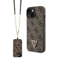 Miniatyrbild 1 av 9: Guess iPhone 15 Plus Mobilskal Crossbody Metall Logo - Brun