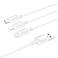 Miniatyrbillede 2 af 5: Hoco 3in1 USB-A/MicroUSB/Lightning/Type-C Kabel 1m 2A X74 - Hvid Vit