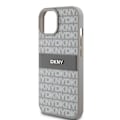 Miniatyrbild 6 av 8: DKNY iPhone 15/14 Plus Mobilskal Läder Mono Stripe & Metal Logo Beige