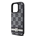 Miniatyrbild 6 av 8: DKNY iPhone 14 Pro Max Mobilskal Läder Checkered Mono Pattern Svart