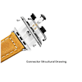 Miniatyrbild 4 av 4: Watchband i äkta läder till Apple Watch 42mm - LjusBrun