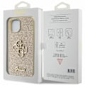 Miniatyrbild 8 av 8: Guess iPhone 15 Mobilskal Glitter Script Big - Guld