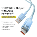 Miniatyrbild 2 av 3: Baseus USB-C till USB-A kabel 2m 100W - Blå