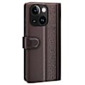 Miniatyrbild 3 av 11: iPhone 15 Plånboksfodral Äkta Läder Anti-Dust - Brun