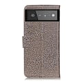 Miniatyrbild 3 av 9: KHAZNEH Läder Plånboksfodral Google Pixel 6 - Grå grå