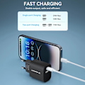 Miniatyrbild 9 av 10: Wozinsky USB-A USB-C 20W Väggladdare - Svart