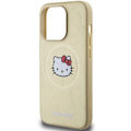 Miniatyrbild 6 av 8: Hello Kitty iPhone 13 Pro Max Mobilskal Magsafe Läder Kitty Head - Guld
