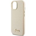 Miniatyrbild 6 av 8: Guess iPhone 15 Mobilskal Glitter Glossy Script - Guld