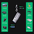 Miniatyrbild 3 av 6: UGreen USB-C Hane till USB Hona Adapter - Grå