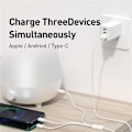 Miniatyrbild 4 av 5: Baseus 3in1 USB-A till USB-C, Lightning, microUSB kabel 0.5m