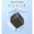 Miniatyrbild 7 av 11: Choetech Reseladdare 30W USB-C USB-A US EU UK Svart