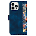 Miniatyrbild 2 av 11: iPhone 15 Pro Plånboksfodral Flower Pattern - Mörkblå