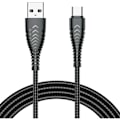 Miniatyrbild 1 av 5: Veger USB-C till USB-A kabel 1.2m 2.4A - Svart