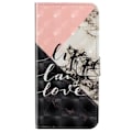 Miniatyrbild 2 av 8: iPhone 14 Pro Plånboksfodral 3D Pattern - Svart Marble Svart