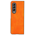 Miniatyrbild 2 av 4: Galaxy Z Fold 4 Skal Läder Litchi - Orange