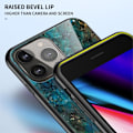 Miniatyrbild 6 av 8: Anti-Scratch Härdat Glas Skärmskydd iPhone 13 Pro Max - Emerald Marble