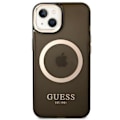 Miniatyrbild 3 av 8: GUESS iPhone 14 Plus Skal Magsafe Gold Outline Translucent - Svart Svart
