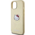 Miniatyrbild 6 av 8: Hello Kitty iPhone 14 Mobilskal Magsafe Läder Kitty Head - Guld