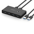 Miniatyrbild 3 av 5: Ugreen Switch Box HUB 4x USB 3.2 Gen 1 USB Splitter - Svart