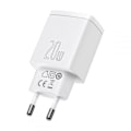 Miniatyrbillede 3 af 11: BASEUS - 2-Port netværksoplader 20w - Vit White
