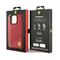 Miniatyrbild 8 av 8: Ferrari iPhone 15 Pro Mobilskal Perforated Waves Metal Logo - Röd