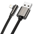 Miniatyrbillede 2 af 6: Baseus Mobile Game Lightning Kabel USB 2.4A 1m - Sort Black
