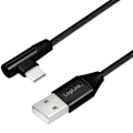 Miniatyrbild 1 av 6: LogiLink USB-C till USB-A kabel Vinklad 2.0 Max 3A 1m Svart