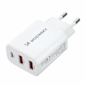 Miniatyrbild 3 av 11: Wozinsky Väggladdare 30W USB-C/2 x USB-A - Vit