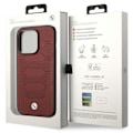 Miniatyrbild 8 av 8: BMW iPhone 14 Pro Max Mobilskal Magsafe Läder Seats Pattern