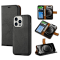 Miniatyrbild 1 av 10: iPhone 15 Pro Max Plånboksfodral 2-in-1 Detachable - Svart Svart